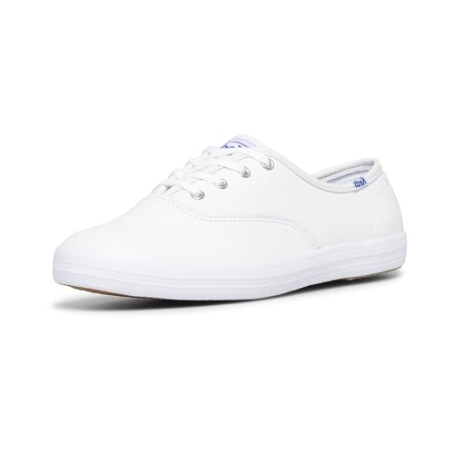 Keds Women's Champion Lace Up Sneaker, White Leather, 7.5 Wide