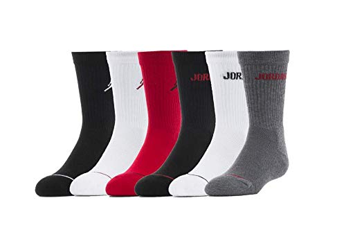 Jordan Boys 6-Pk. Crew Socks Shoe Size 3Y-5Y/Sock Size 7-9