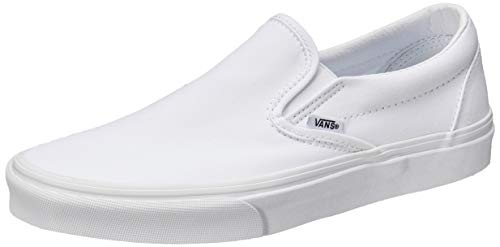 VANS Classic Slip Ons Skate Shoes Sneakers Canvas Surf True White 8 Men 9.5 Women