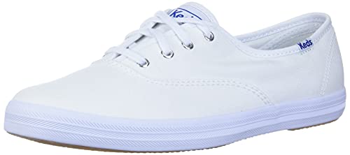 Keds Women's Champion Leather Sneaker, White, 7.5 Wide