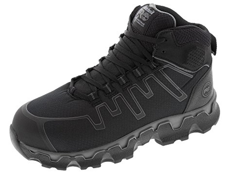 Timberland PRO Men's Powertrain Sport Mid Alloy Safety Toe Electrical Hazard Industrial Athletic Work Shoe, Black, 10.5 Wide