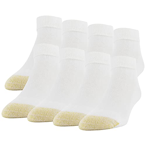 GOLDTOE Men's Cotton Low Cut Sport Liner Socks, 6-Pairs, White, Large