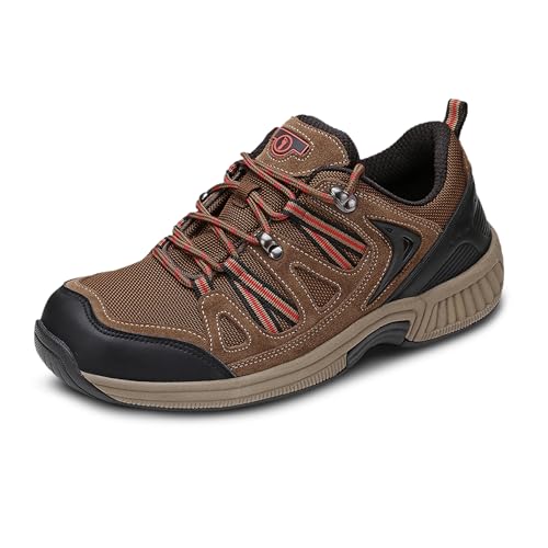 Orthofeet Innovative Plantar Fasciitis Sneakers for Men - Ideal for Heel Pain Relief. Therapeutic Walking Shoes with Arch Support, Cushioning Ergonomic Sole & Extended Widths – Sorrento Brown