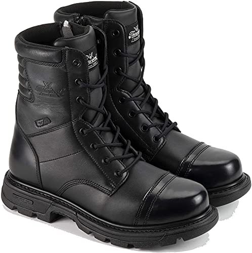 Thorogood GEN-Flex2 8” Tactical Boots For Men and Women, Black Leather Side-Zip Uniform Dress Boots - Combat Boots, Police Boots, EMS Boots, and Firefighter Work Boots, Black - 4.5 D(M) US