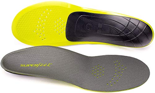 Superfeet Carbon Pain Relief Strong and Thin Insoles for Performance Athletic and Tight Casual Shoes, Gray, 7.5-9 Men / 8.5-10 Women