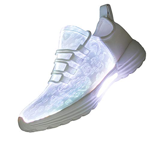 Lxso Fiber Optic LED Light Up Shoes for Women Men USB Charging Flashing Luminous Fashion Sneakers for Festivals Party