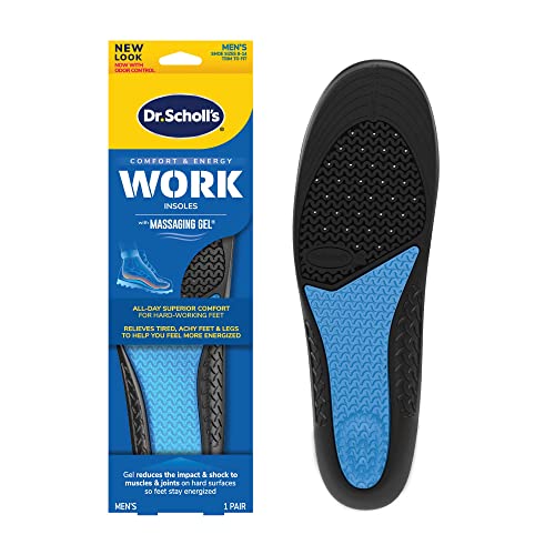 Dr. Scholl's WORK Massaging Gel Advanced Insoles // All-Day Shock Absorption and Cushioning for Hard Surfaces (Packaging May Vary), Men's 8-14 (Pack of 1)