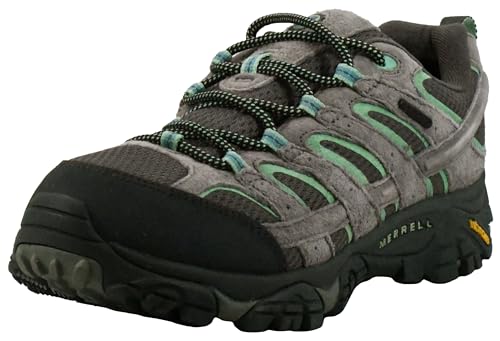 Merrell Women's Moab 2 Waterproof Hiking Shoe, Drizzle/Mint, 9 M US