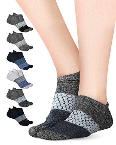 Pembrook Womens Athletic Socks - 6 Pairs Low Cut Socks Women | Cute Ankle socks for Women | Running Socks Womens | Workout Socks Women | Pilates, Barre, Yoga | Calcetines Para Mujer