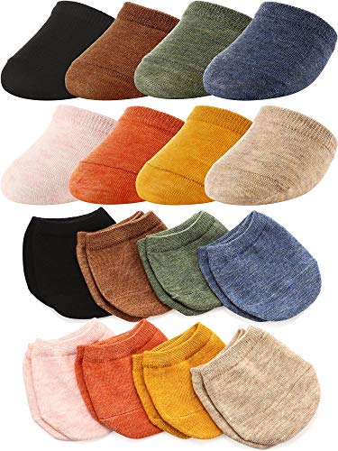 8 Pairs Toe Topper Socks for Slides for Women, Mule Socks Half Toe Socks Toe Topper Liner Half Socks cotton Socks Seamless (Pink, Yellow, Green, Orange, Black Gray, Blue, Coffee, Khaki)