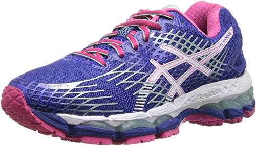 ASICS Women's Gel-Nimbus 17 Running Shoe,Deep Blue/White/Hot Pink,5 M US
