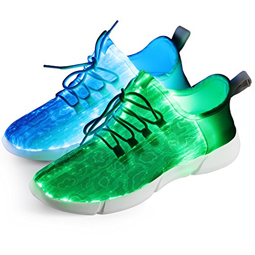 Shinmax Fiber Optic LED Shoes, Light Up Shoes for Women Men USB Charging Flashing Luminous Trainers for Festivals, Christmas Party
