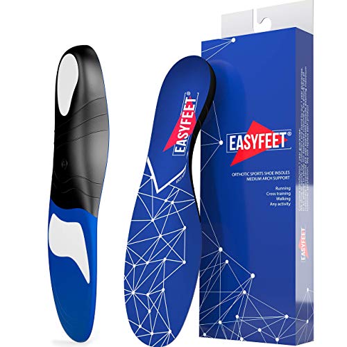 Plantar Fasciitis Arch Support Shoe Inserts Women & Men – Insoles For Men & Women- Orthotics Inserts For Flat Feet Foot & High Arch - Athletic Running Insoles Men - Work boots Insoles For Men blue